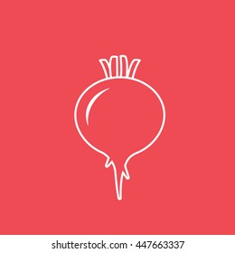 Beet Line Icon On Red Background