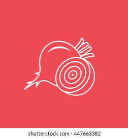 Beet Line Icon On Red Background