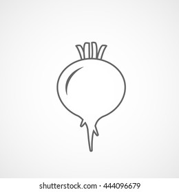 Beet Line Icon On White Background