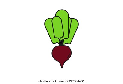 La remolacha con fondo blanco. Natural. Comida. Fondo otoñal. Arte de línea