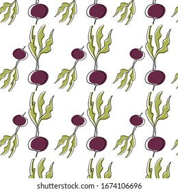 Beet pattern food illustration vegetarian background healthy organic agriculture vector design nature white harvest texture ripe ornament root, natural