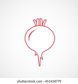 Beet Red Line Icon On White Background