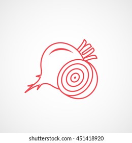 Beet Red Line Icon On White Background