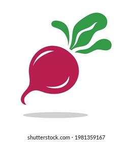 Beet root icon logo vector illustration isolated on white background