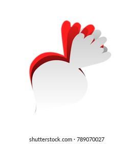 Beet simple sign. Vector. Detachable paper icon with red body stock. Isolated.