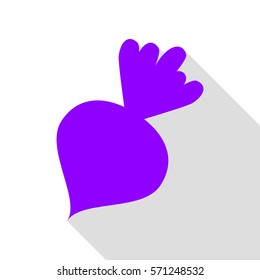 Beet simple sign. Violet icon with flat style shadow path.