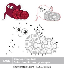 Beet and slice bit smiley. Dot to dot educational game for kids.