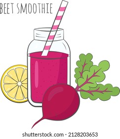 Abeja lisa en frasco con ingredientes. Ilustración vectorial.