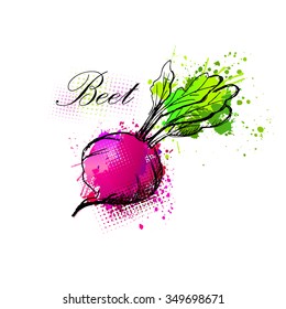 beet stains of paint. Vector