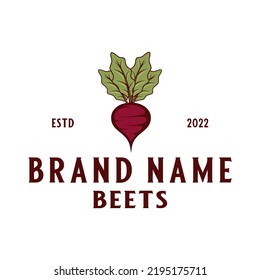 Beet vector logo design illustration. farm beet concept, for healthy food and farmer's market.