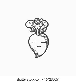 Beet vector sketch icon isolated on background. Hand drawn Beet icon. Beet sketch icon for infographic, website or app.