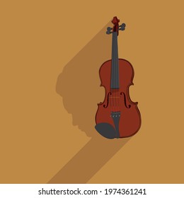 Beethoven silhouette - realistic violin shape and colored background