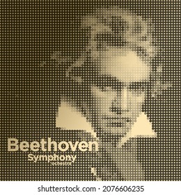 Beethoven. Symphony orchestra posters, web banners, concert template. Vector Illustration.
