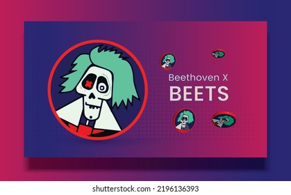 Beethoven X, BEETS Token Banner-Vorlage. Vektorgrafik von Cryptowährung Technologie Konzept Banner Design. Beethoven x ist eine Hochgeschwindigkeits-Handelsplattform mit niedrigen Kosten.