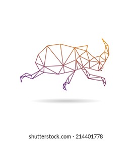 Beetle abstract isolated on a white backgrounds, vector illustration