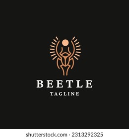 Beetle animal logo icon design template flat vector