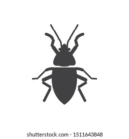 Beetle with antenna icon. cockroach flat simple pictogram. Bug insect vector illustration