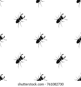 Beetle, arthropodous insect. A beetle with claws single icon in black style vector symbol stock isometric illustration web.