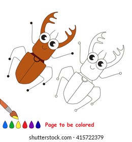 Beetle  to be colored. Coloring book for children. Visual game.