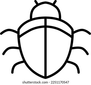 Beetle black line icon. Bug symbol. Insect sign