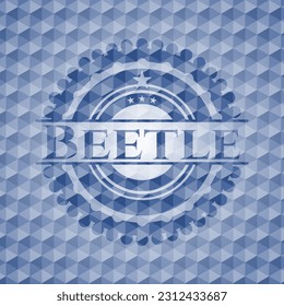 Käfer-blaues Polygonal-Emblem. Vektorgrafik. Detaillierte Angaben. 