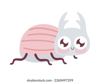 icono de la caricatura de bichos de escarabajo aislado