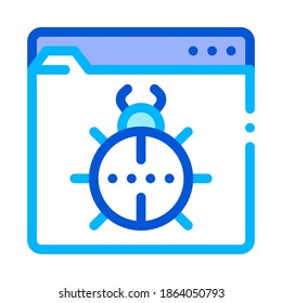 Beetle Bug Code Mistake Or Virus Vector Line Icon. Bug Coding System, Data Encryption Linear Pictogram. Web Development, Languages, Script, Looking Program Problem Contour Illustration