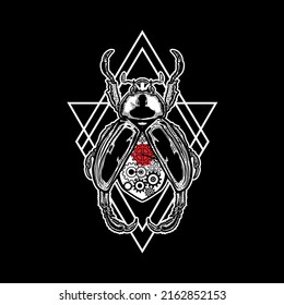 beetle bug geometric poly line illustration
