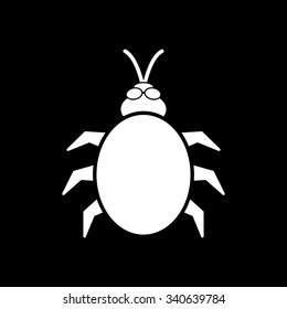 The beetle and bug icon. Acarid, insect, virus symbol. Flat Vector illustration