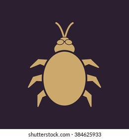 The beetle and bug icon. Acarid, insect, virus symbol. Flat Vector illustration