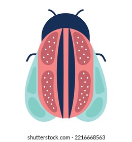 beetle bug icon flat isolated