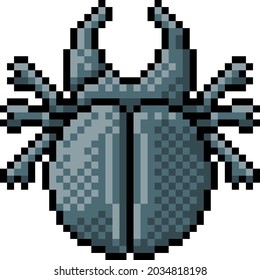 A beetle bug insect pixel art video game 8 bit icon