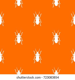 Beetle bug pattern repeat seamless in orange color for any design. Vector geometric illustration