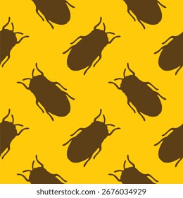 beetle bug seamless pattern vector illustration