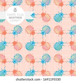 Beetle BUG seamless vector pattern