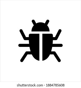 Beetle bug vector icon on white background