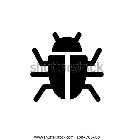 Beetle bug vector icon on white background