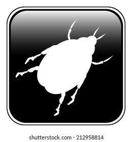 Beetle button on white background. Vector illustration.
