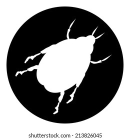 Beetle button on white background. Vector illustration.