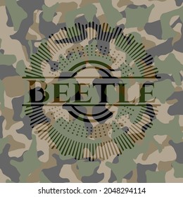 Beetle camouflage emblem. Vector Illustration. Detailed. 
