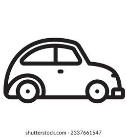 Beetle car outline icon Transportation illustration for templates, web design, and infographics. Pixel-perfect at 64x64