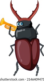 A beetle cartoon character isolated illustration