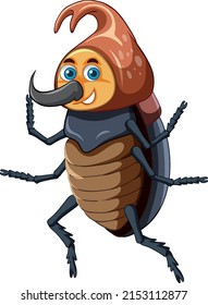 A beetle cartoon character isolated illustration