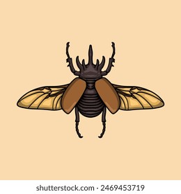 Beetle Cartoon Illustration Vector Clipart