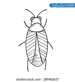 beetle cartoon, insect icon. vector illustration.