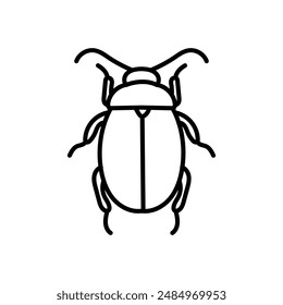 Escarabajo Chrysolina Contorno Icono, Ilustración vectorial