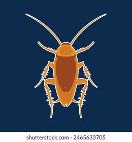 Beetle cockroach vector icon.Realistic vector icon isolated on white background beetle cockroach.