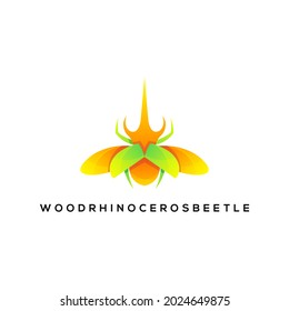 plantilla de diseño de logotipo colorido de escarabajo