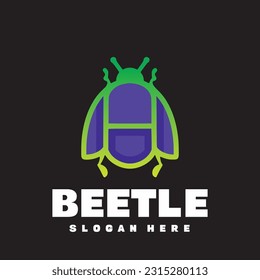 Beetle colorful outline gradient logo