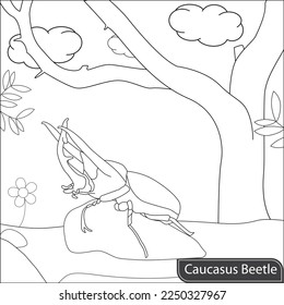 Beetle Coloring Page for kids